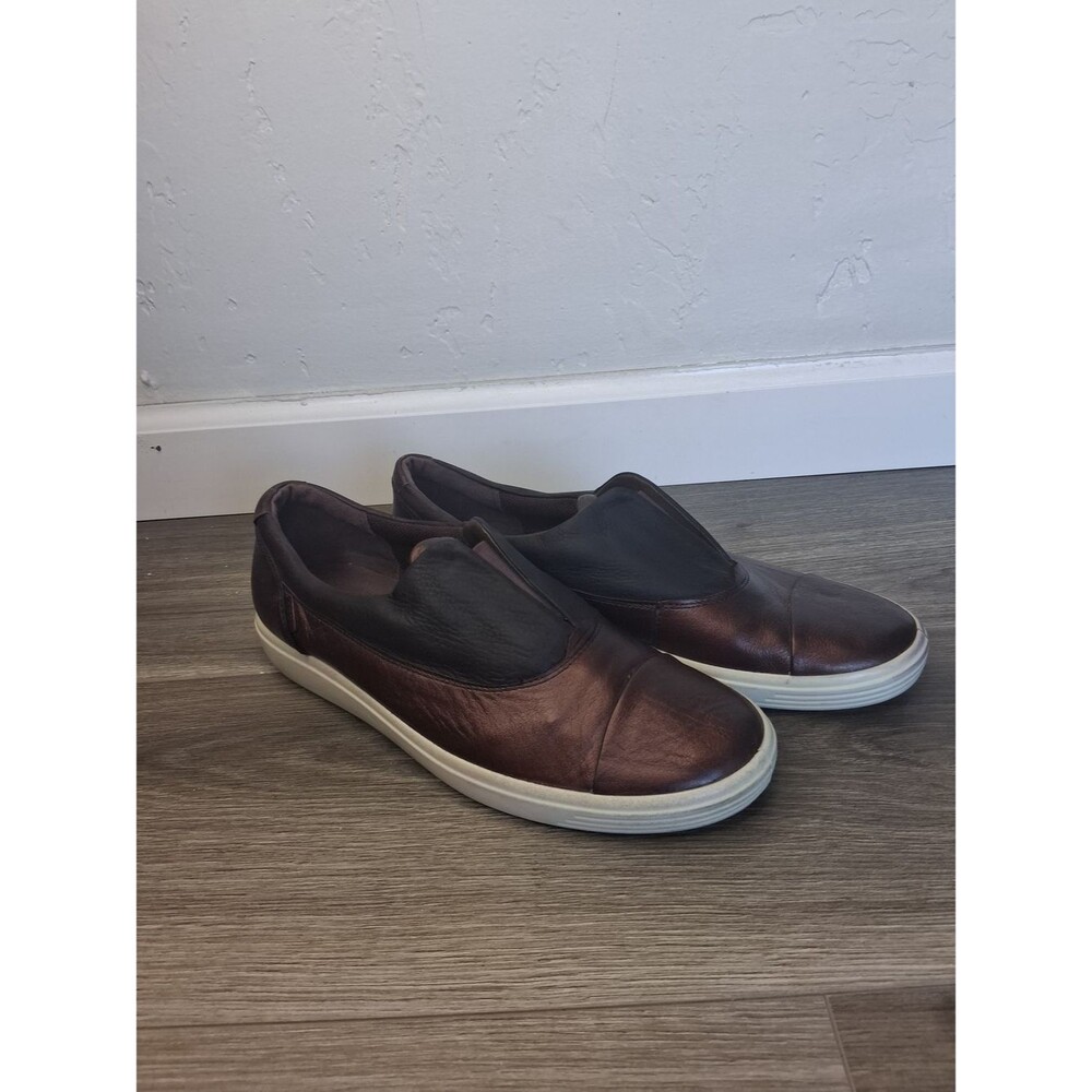 ECCO Soft 7 Slip-On Sneakers Women's US 10 Brown Leather Comfort Casual Shoe